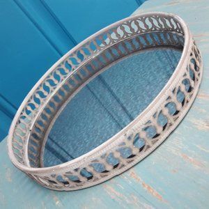 Mirror Vanity Tray Mirrored Trey Goth Cottagecore Rustic Industrial Neutral Tan